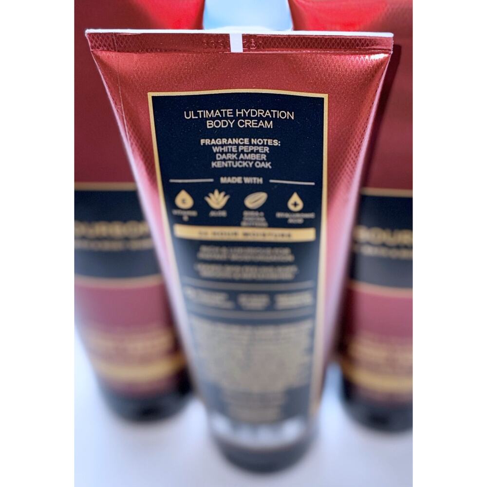 Bath & Body Works Bourbon for MEN 8oz Ultimate Hydration Body Cream with Aloe x3 - Picture 3 of 4
